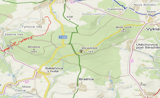 Trojhřeben (tam měla vést linka)